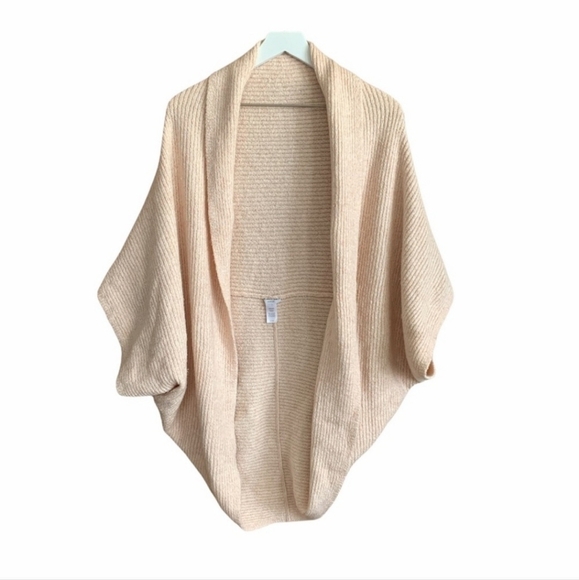 J. Jill Pure Jill pale pink ribbed knit shrug sweater one size - Picture 3 of 12